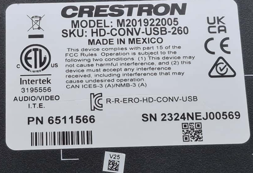 Crestron HD-CONV-USB-260 AV Converter M201922005 6511566. - Picture 6 of 6