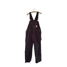 Vintage Carhartt Mens Black Cotton Duck Bib Overalls Workwear R01 BLK 36x28