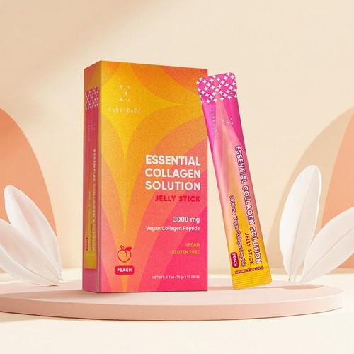Everydaze Essential Collagen Solution Jelly Stick 3000mg Peach 10 Sticks - Picture 3 of 3