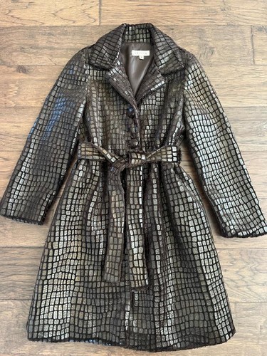 Abrigo/Chaqueta Helena Otoño Marrón Botón Abajo Niños Talla 8 Niñas Excelente Estado