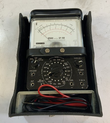 Sperry Sp 160 Ohm/Milliammeter Multi Meter w/ Leather Case -I2F