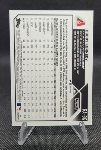 2023 Topps Chrome BUDDY KENNEDY RC Auto Rookie Autograph Diamondbacks #RA-BK - Picture 2 of 2