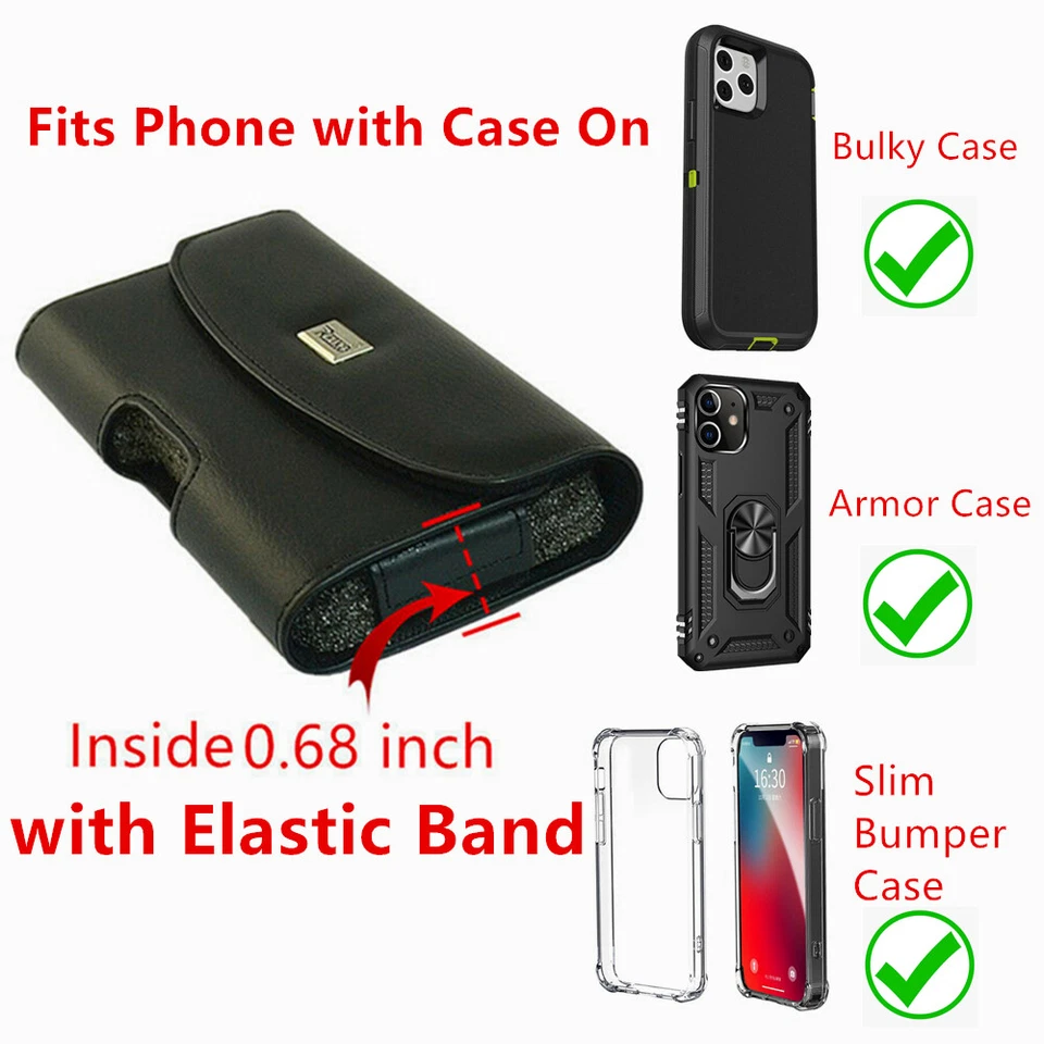 Reiko Leather Phone Pouch Wallet Case For iPhone 8Plus XR 11 12 13 14 15 Pro Max - Image 2 of 4