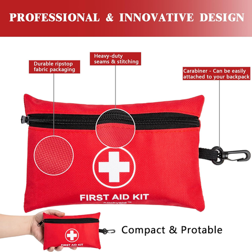 Mini 140-Piece First Aid Kit – Medical Supplies for Car, Home, Travel & More - Picture 4 of 7