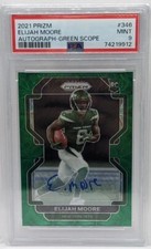 2021 Prizm NFL Football #346 Elijah Moore Autograph Green Scope /75 PSA 9 MINT