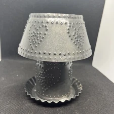 IRVINS COUNTRY TINWARE Punched Tin Candle Lamp Lantern Hearts Primitive Antique