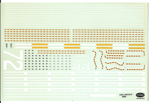 Loose, Testors CVN-72 USS Abraham Lincoln Decals 1/720 #899 No Instructions - Picture 1 of 1