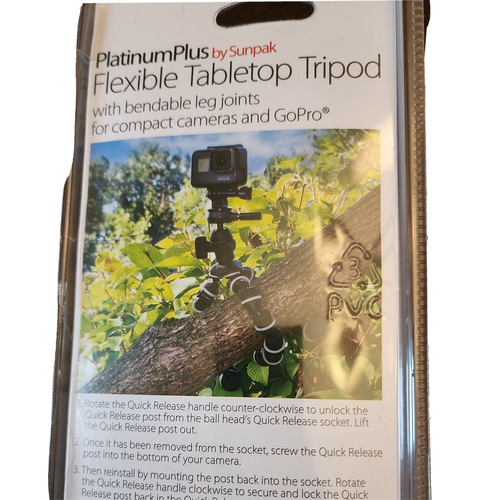 Sunpak - PlatinumPlus Flexible Tripod - Black-Open Box Never Used AWESOME! - Picture 3 of 3