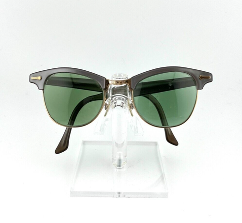 VINTAGE 40'S/50'S SC U.S.A LILAC/GREEN HALF-FRAME SUNGLASSES - Picture 2 of 7