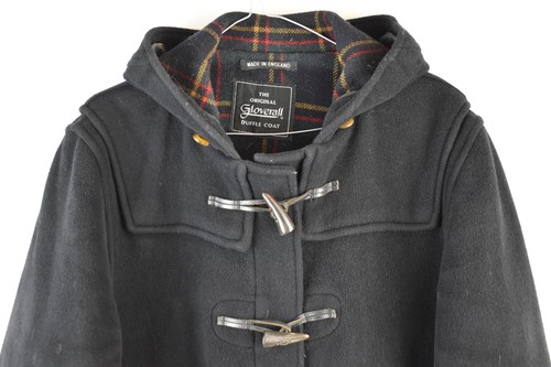 Gloverall Womans Wool Duffle Toggle Coat Jacket Size 10 Hooded Black England - Picture 2 of 11