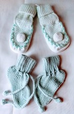 Vintage Newborn Moccasins And Knit Booties B. KS 2