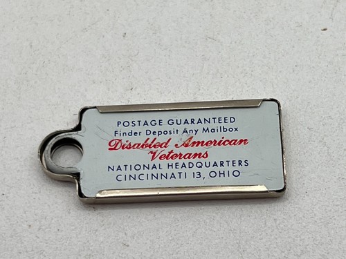 Vintage 1959 Nebraska Disabled American Veterans DAV License Plate Keychain Tag - Picture 3 of 3