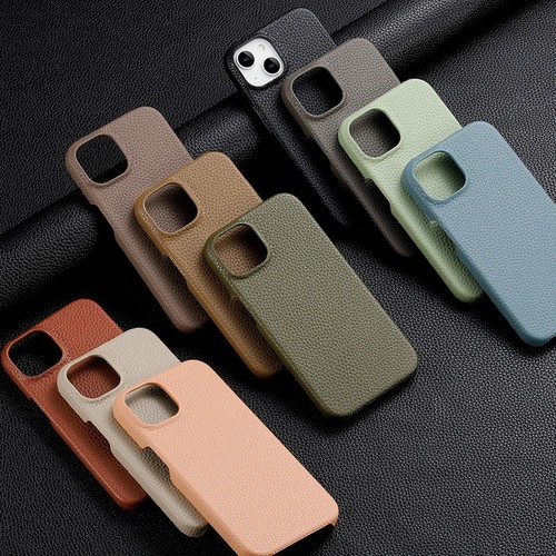 Genuine Leather Case For Apple iPhone 16 14 14 Plus 13 12 15 Pro Max Slim Cover - Photo 2 sur 14