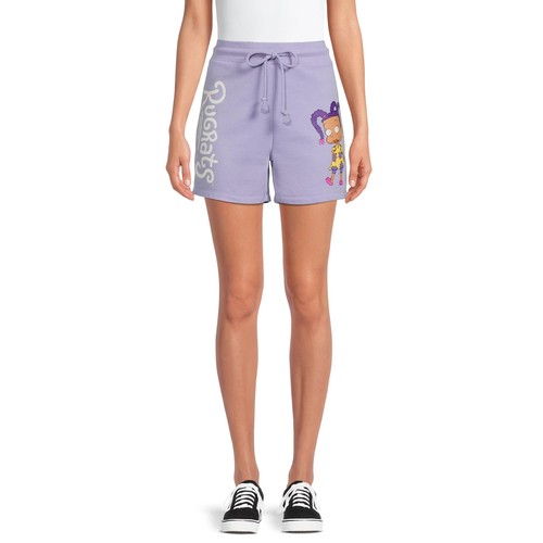 Rugrats Juniors’ Plus Size Graphic Print Dolphin Shorts SIZE 2XL 19 Color PURPLE - Picture 9 of 9