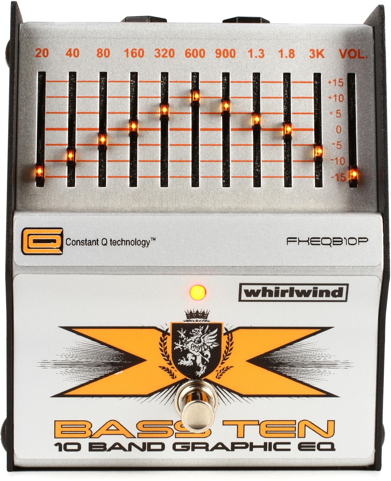 10-полосная педаль басового эквалайзера Whirlwind Bass Ten