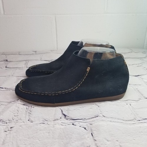 Olukai Wali soft black nubuck handsewn ankle boots womens 8 - Picture 4 of 10