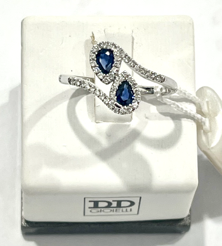 Anello da Donna  Davite & Delucchi in oro 750 % 18 kt con Diamanti  e Zaffiro - Imagen 1 de 9