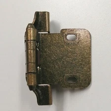 Antique Brass 1/4-Inch Semi-Wrap Overlay Cabinet Door Hinge with Self Close