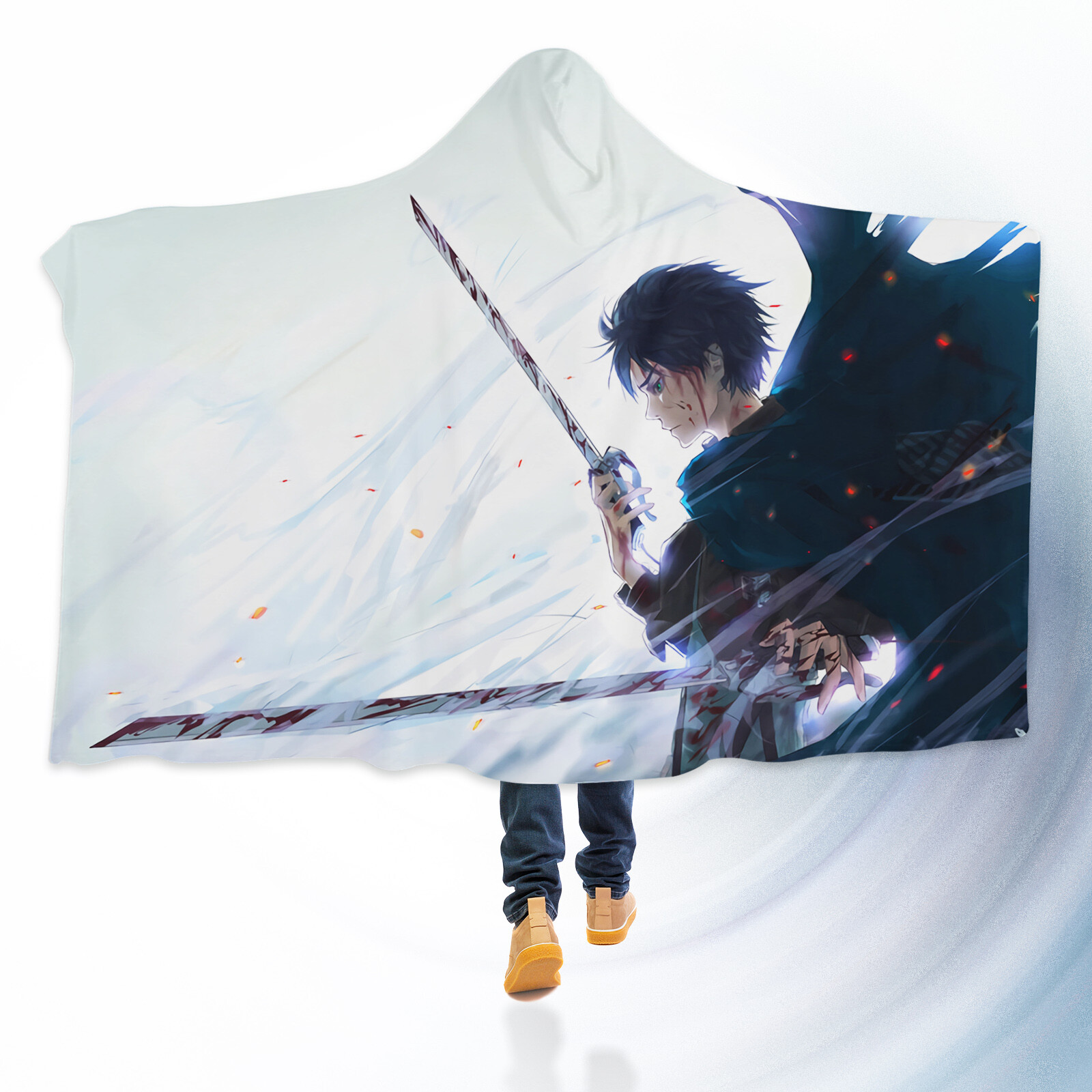 3D Attack On Titan R204 Hooded Blanket Cloak Japan Anime Cosplay Game Zoe 3D Attack On Titan R204 Hooded Blanket Cloak Japan Anime Cosplay Game Zoe