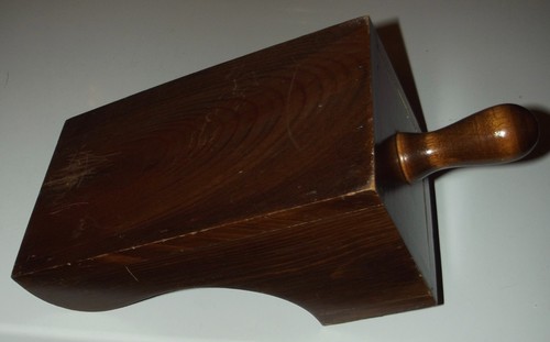 Wood Sconce scoop back candle holder handle 12.5" wall primitive Colonial #2 - Picture 4 of 8