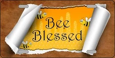 Bee Blessed Scroll Novelty License Plate Tag LP11724