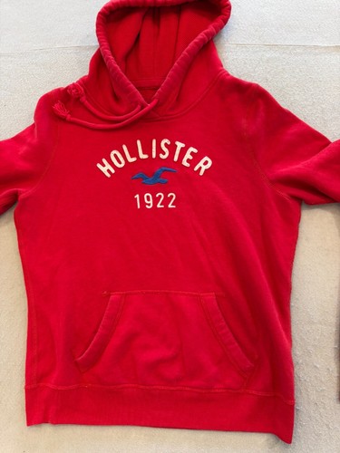 Hollister Sweatshirt Adult Large Bright Red 1922 Cali Logo Fleece Hoodie - Picture 4 of 6