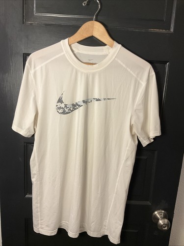 Nike Dry Herren Weiß/Camo Print Kurzarm Training Top (896744-100) Gr. L