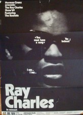RAY CHARLES FRANKFURT 1969 German concert poster GUNTHER KIESER Art VERY RARE