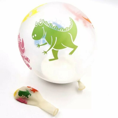 10x Clear Dinosaur Print Cute Dino Latex Balloons Assorted Birthday Party Kids - Picture 7 of 7