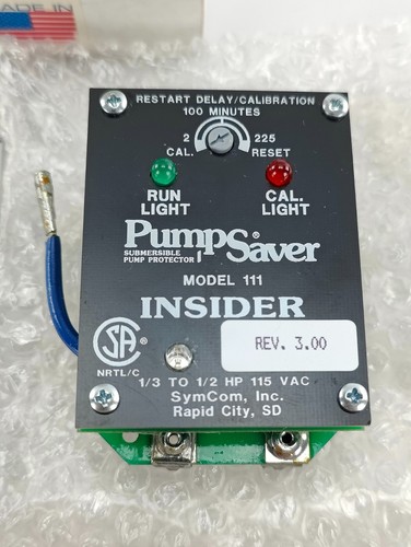 NEW Symcom PUMPSAVER Model 111-INSIDER 1/3-1HP, 115V SHORT WIRE PUMP SAVER - Picture 2 of 3