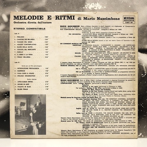 MARIO NASCIMBENE - MELODIEN UND RHYTHMEN - JAZZ KOMMENTAR LP VG+ 1969 MERIDIANA SMR 501 - Bild 4 von 4