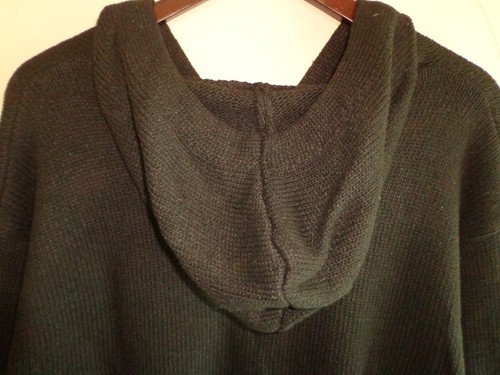 New Lapentry Hooded Cardigan S Black Button Closure Rib-Knit Cuffs/Hem - Picture 4 of 15
