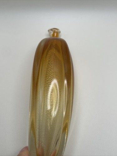 Vtg Italian Hand Blown Glass Bananna Figurine Fruit Made In Italy Gold Flecks - Picture 5 of 11