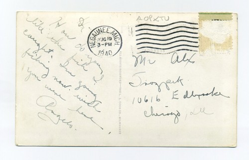 Negaunee MI Fish no se habría enganchado, postal de 1940 RPPC, condado de Marquette - Imagen 2 de 2