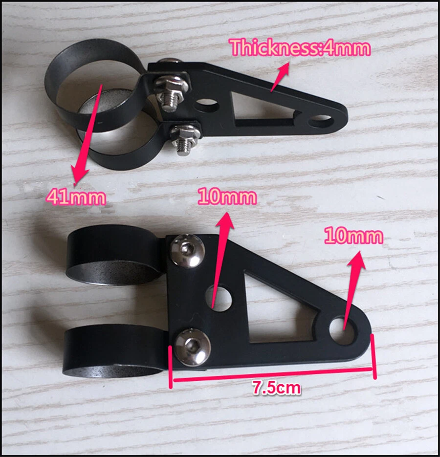 4mm steel headlight bracket turn lights bracket mount Holder For 41mm Fork 75mm - Image 2 of 4