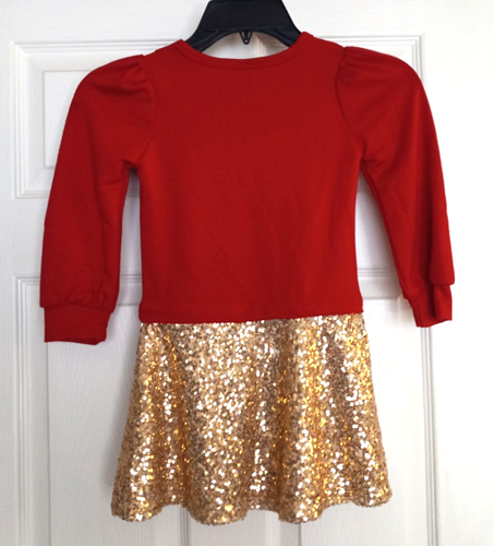 Zunie Dress girls, holiday, sequin size 4 New  "merry every thing" - Picture 4 of 9