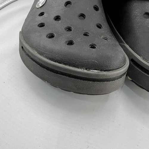 Crocs Crocband II Clog Slip On Men's Size 6 - Women 8 Two Tone Black And Gray - Picture 10 of 11
