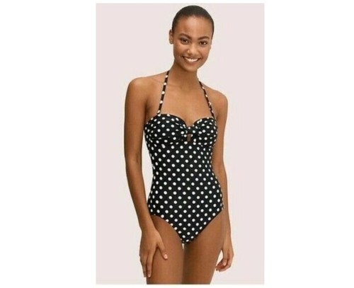 Traje de baño Kate Spade para mujer negro a lunares bandeau de una pieza talla XS 10153 - Imagen 3 de 3