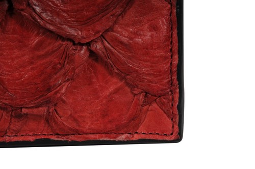 Osklen Vintage Carteira Medium Pirarucu Limited Red Fish Skin Wallet Scales - Picture 5 of 12