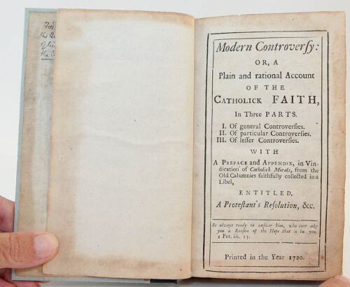 Modern Controversy Rare 1720 English Catholic Recusant Fr Robt Manning Assn Copy - Foto 3 di 6