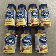 7 Bottles Tums Gas Relief 28 Chewable Lemon Strawberry Tablets Each Exp 2025