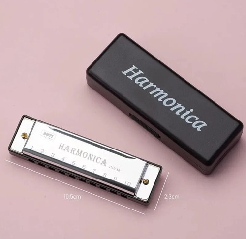 "10 Hole Harmonica Mouth Organ Key of C –Beginner Musical Instrument with Copper - Picture 2 of 8