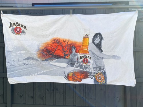 Vintage 1990's Jim Beam Beach Towel Large In Very Good Condition 150 cm x 85 cm - Picture 1 of 5