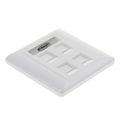 4 Port Wandsteckdose Frontplatte 2 Wege RJ45 Netzwerk Ethernet Buchse Keystone - Bild 5 von 8