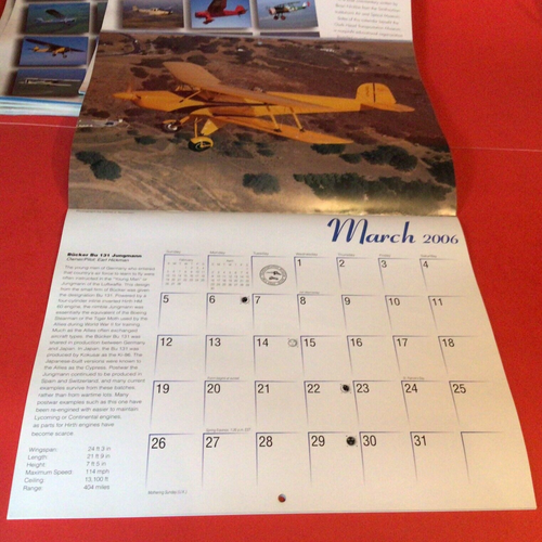 VINTAGE AIRPLANES CALENDARS TRANSPORTATION MUSEUM OWLS HEAD MAINE LOT OF 7 - Picture 15 of 23