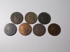 7 Old Large Cents *Partial Dates & No Dates* Mixed Lot