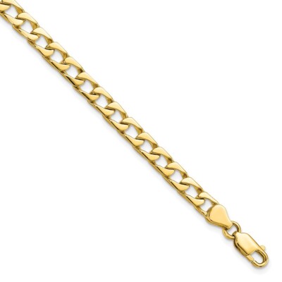 Real 10kt Yellow Gold Fancy Link Chain Bracelet; 8 inch; Lobster Clasp