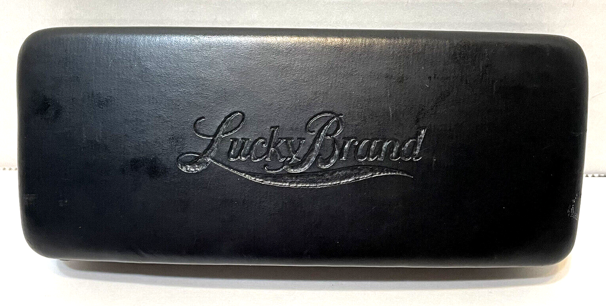 Lucky Brand Black Faux Leather Eyeglasses Sunglasses Flip  display picture 2