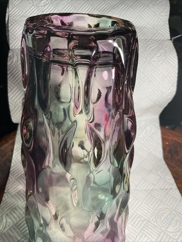 Vintage böhmische Kunst Glas, lila, grün, 9 cm hoch, gute Ordnung. - Bild 19 von 22