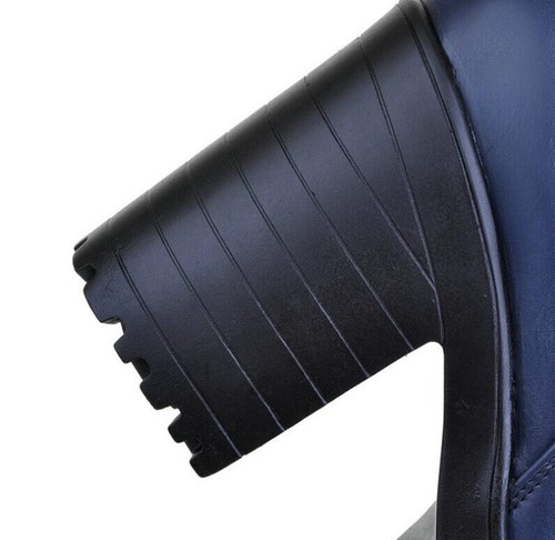 Womens Knee High Boots Ladies Black Combat Winter Heeled Lace Up Biker Size 3-9 - Picture 7 of 12